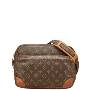 Louis Vuitton Monogram Nile Shoulder Bag Brown Leather